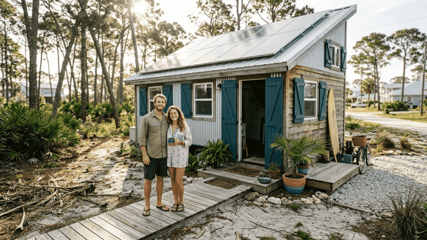 Florida eco-friendly tiny home with solar panels