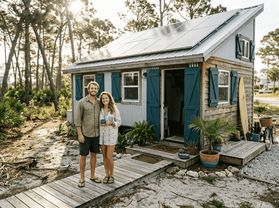 Florida eco-friendly tiny home with solar panels
